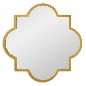Зеркало в золотой фигурной раме Clover Gold (Кловер) Svart 70*70 см